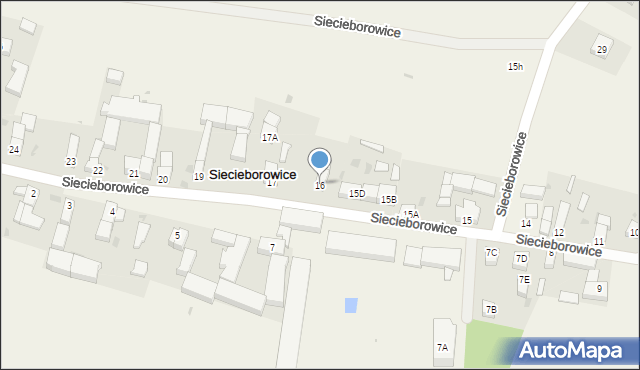 Siecieborowice, Siecieborowice, 16, mapa Siecieborowice