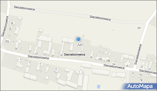 Siecieborowice, Siecieborowice, 17A, mapa Siecieborowice