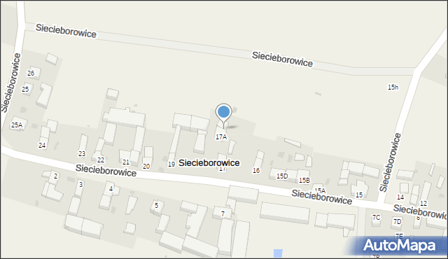 Siecieborowice, Siecieborowice, 17B, mapa Siecieborowice