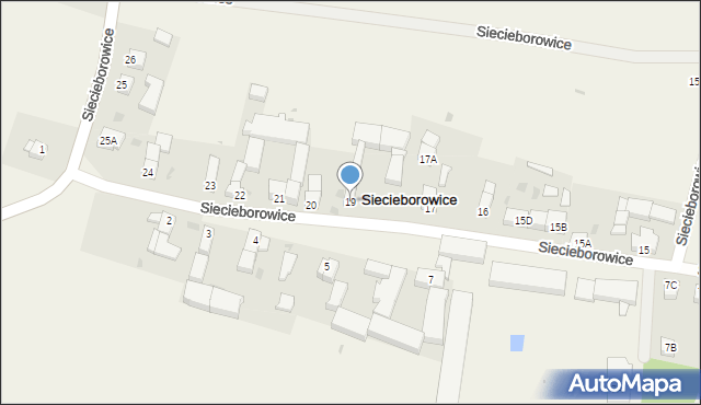 Siecieborowice, Siecieborowice, 19, mapa Siecieborowice