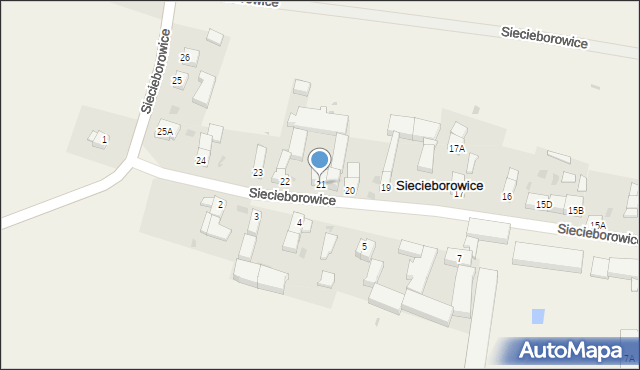 Siecieborowice, Siecieborowice, 21, mapa Siecieborowice