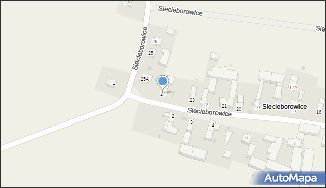 Siecieborowice, Siecieborowice, 24, mapa Siecieborowice
