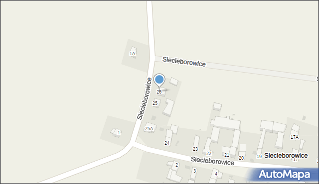 Siecieborowice, Siecieborowice, 26, mapa Siecieborowice