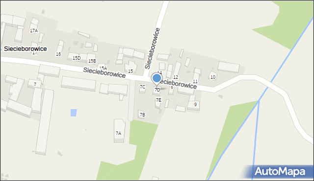 Siecieborowice, Siecieborowice, 7D, mapa Siecieborowice