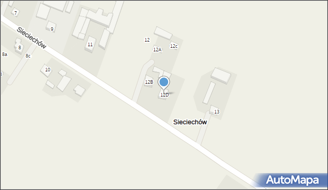 Sieciechów, Sieciechów, 12D, mapa Sieciechów