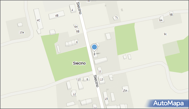 Siecino, Siecino, 9, mapa Siecino