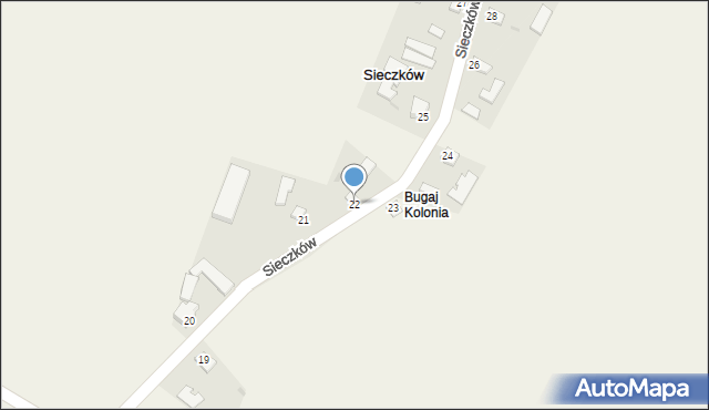 Sieczków, Sieczków, 22, mapa Sieczków