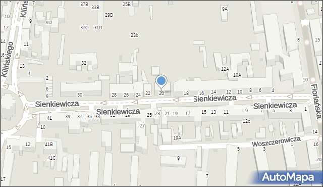Siedlce, Sienkiewicza Henryka, 20, mapa Siedlce