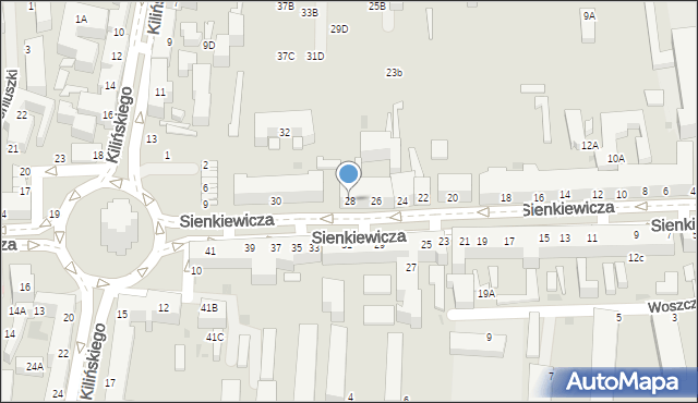 Siedlce, Sienkiewicza Henryka, 28, mapa Siedlce
