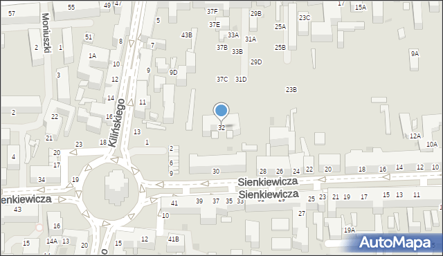 Siedlce, Sienkiewicza Henryka, 32, mapa Siedlce