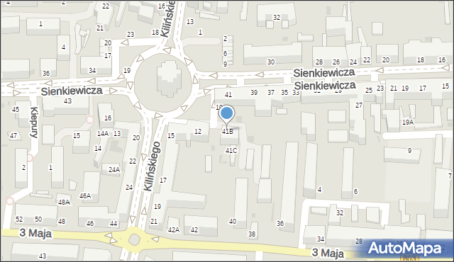 Siedlce, Sienkiewicza Henryka, 41B, mapa Siedlce