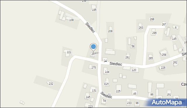 Siedlec, Siedlec, 207, mapa Siedlec