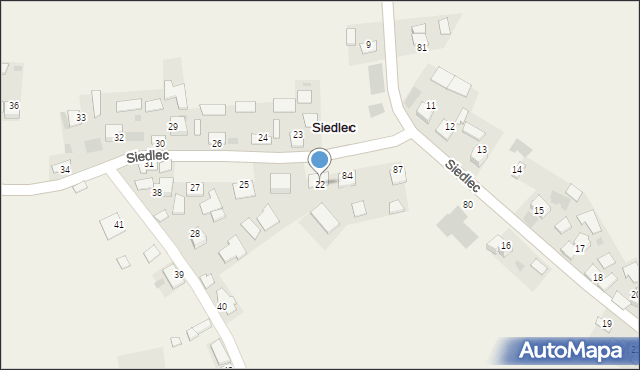 Siedlec, Siedlec, 22, mapa Siedlec