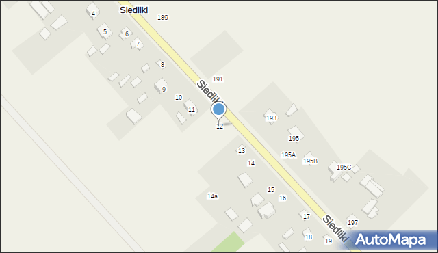 Siedliki, Siedliki, 12, mapa Siedliki