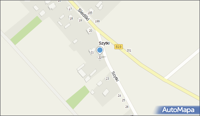 Siedliki, Siedliki, 22, mapa Siedliki