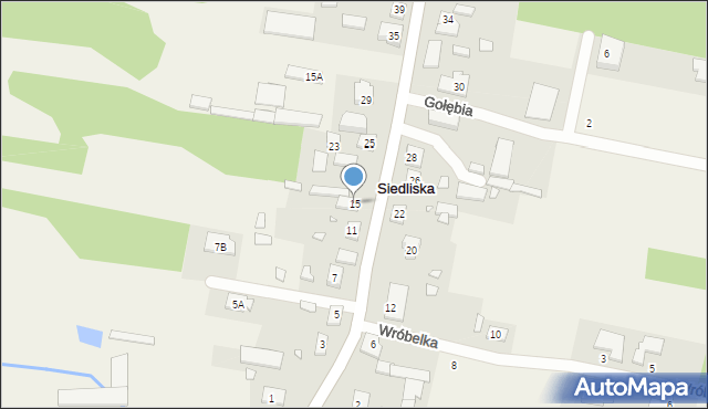 Siedliska, Sielska, 15, mapa Siedliska