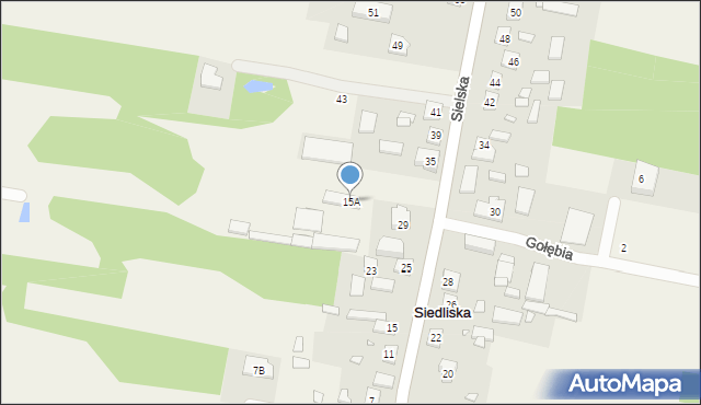 Siedliska, Sielska, 15A, mapa Siedliska