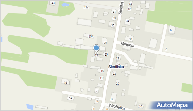 Siedliska, Sielska, 23, mapa Siedliska