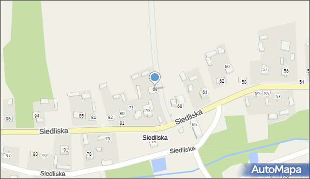 Siedliska, Siedliska, 69, mapa Siedliska