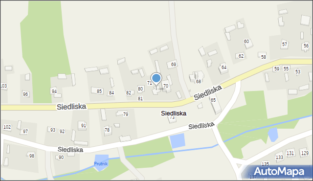 Siedliska, Siedliska, 72, mapa Siedliska