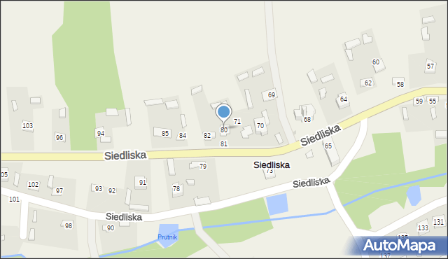 Siedliska, Siedliska, 80, mapa Siedliska