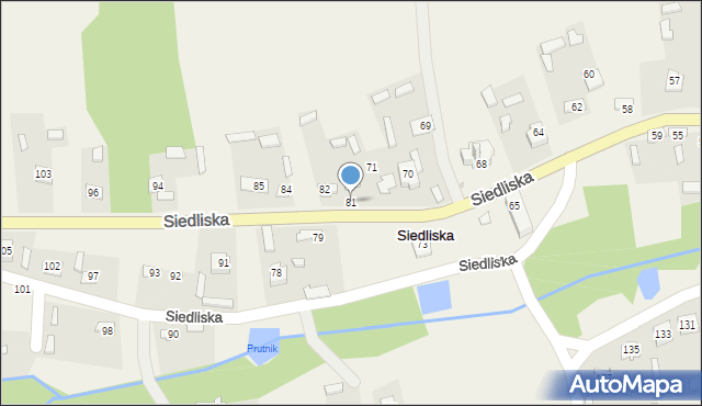 Siedliska, Siedliska, 81, mapa Siedliska