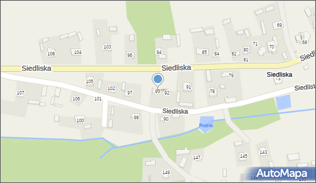 Siedliska, Siedliska, 93, mapa Siedliska