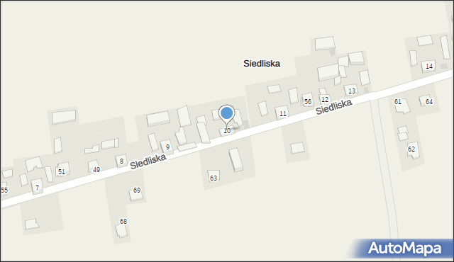 Siedliska, Siedliska, 10, mapa Siedliska