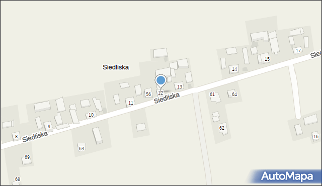 Siedliska, Siedliska, 12, mapa Siedliska