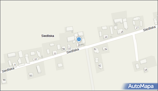 Siedliska, Siedliska, 13, mapa Siedliska