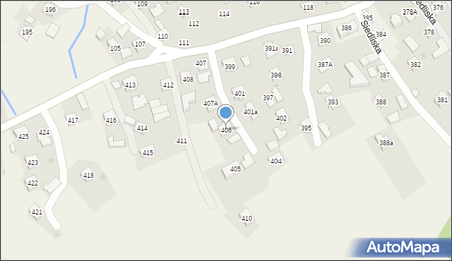 Siedliska, Siedliska, 406, mapa Siedliska