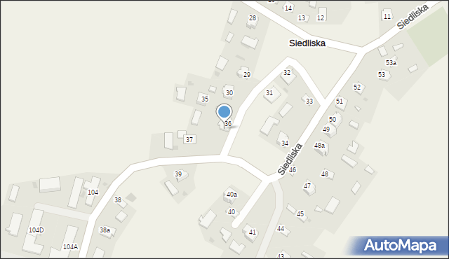 Siedliska, Siedliska, 36a, mapa Siedliska