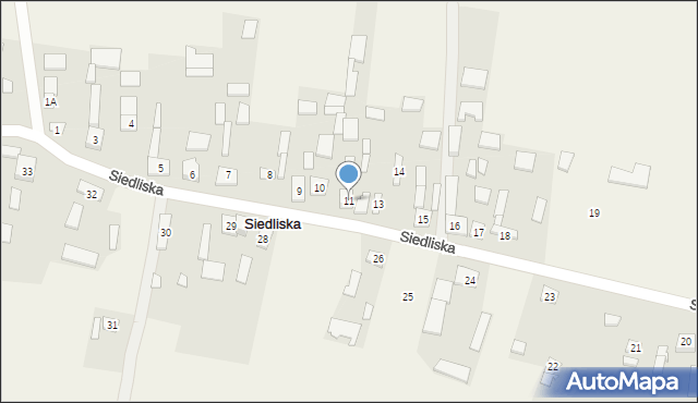 Siedliska, Siedliska, 11, mapa Siedliska