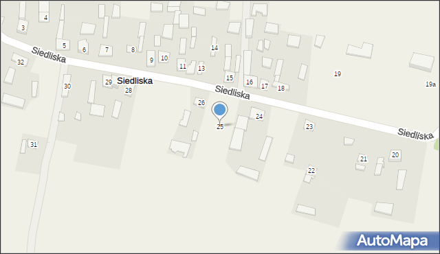 Siedliska, Siedliska, 25, mapa Siedliska