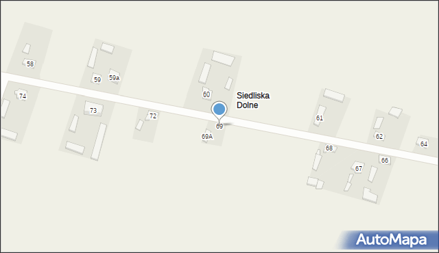 Siedliska, Siedliska, 69, mapa Siedliska