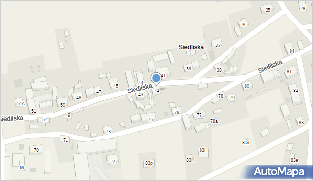 Siedliska, Siedliska, 42, mapa Siedliska