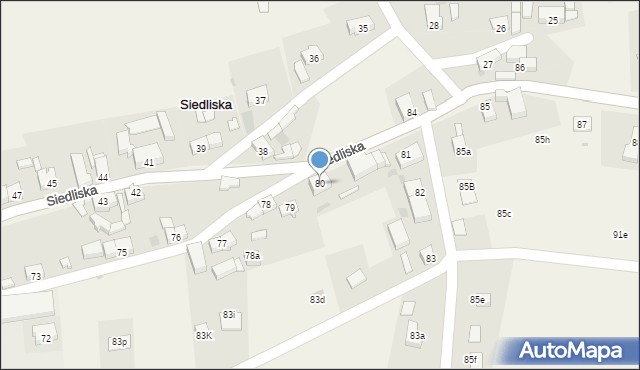 Siedliska, Siedliska, 80, mapa Siedliska