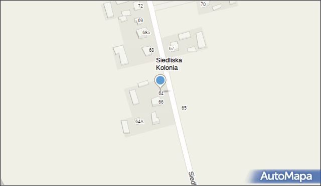 Siedliska Kolonia, Siedliska Kolonia, 64, mapa Siedliska Kolonia