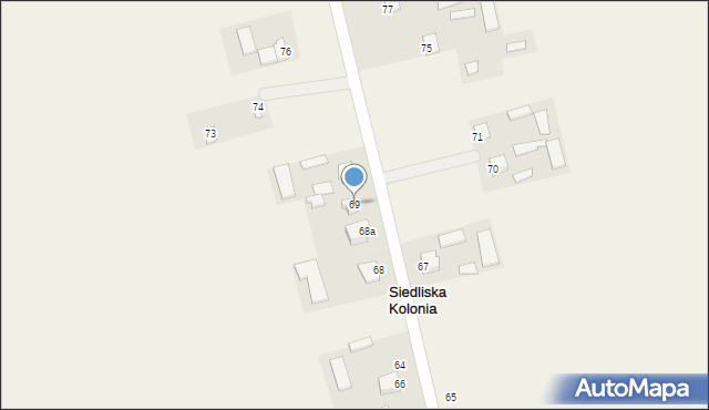 Siedliska Kolonia, Siedliska Kolonia, 69, mapa Siedliska Kolonia