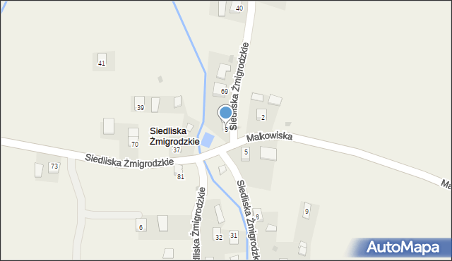 Siedliska Żmigrodzkie, Siedliska Żmigrodzkie, 3, mapa Siedliska Żmigrodzkie