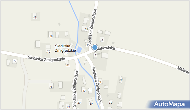 Siedliska Żmigrodzkie, Siedliska Żmigrodzkie, 5, mapa Siedliska Żmigrodzkie