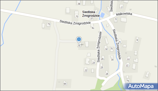 Siedliska Żmigrodzkie, Siedliska Żmigrodzkie, 6, mapa Siedliska Żmigrodzkie