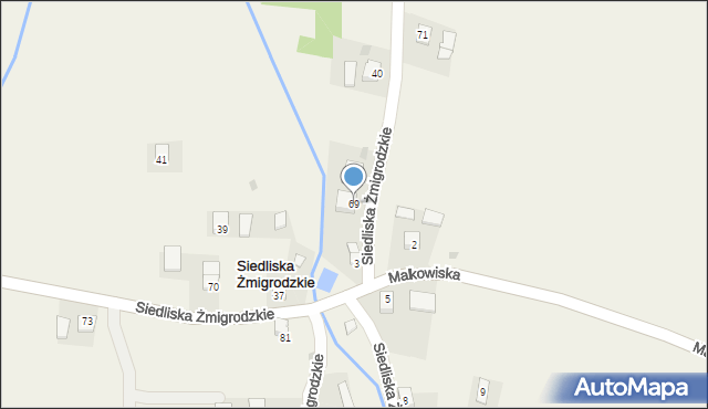 Siedliska Żmigrodzkie, Siedliska Żmigrodzkie, 69, mapa Siedliska Żmigrodzkie