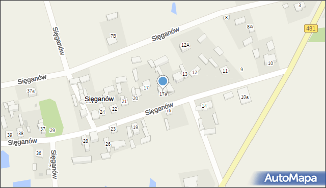 Sięganów, Sięganów, 17a, mapa Sięganów