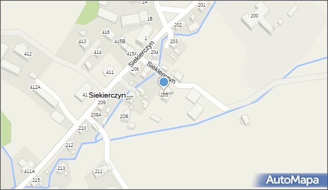 Siekierczyn, Siekierczyn, 205, mapa Siekierczyn