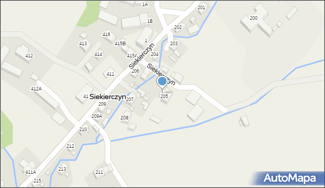 Siekierczyn, Siekierczyn, 205A, mapa Siekierczyn