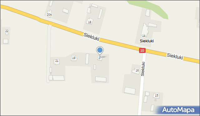 Siekluki, Siekluki, 17, mapa Siekluki