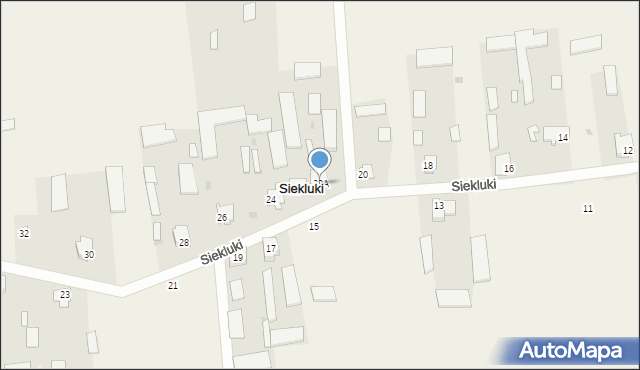 Siekluki, Siekluki, 22A, mapa Siekluki