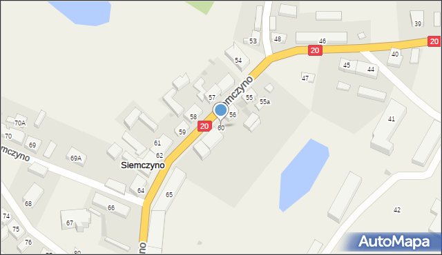 Siemczyno, Siemczyno, 60, mapa Siemczyno