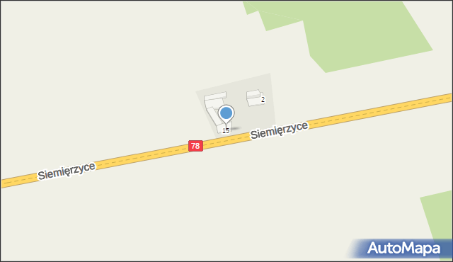 Siemięrzyce, Siemięrzyce, 15, mapa Siemięrzyce